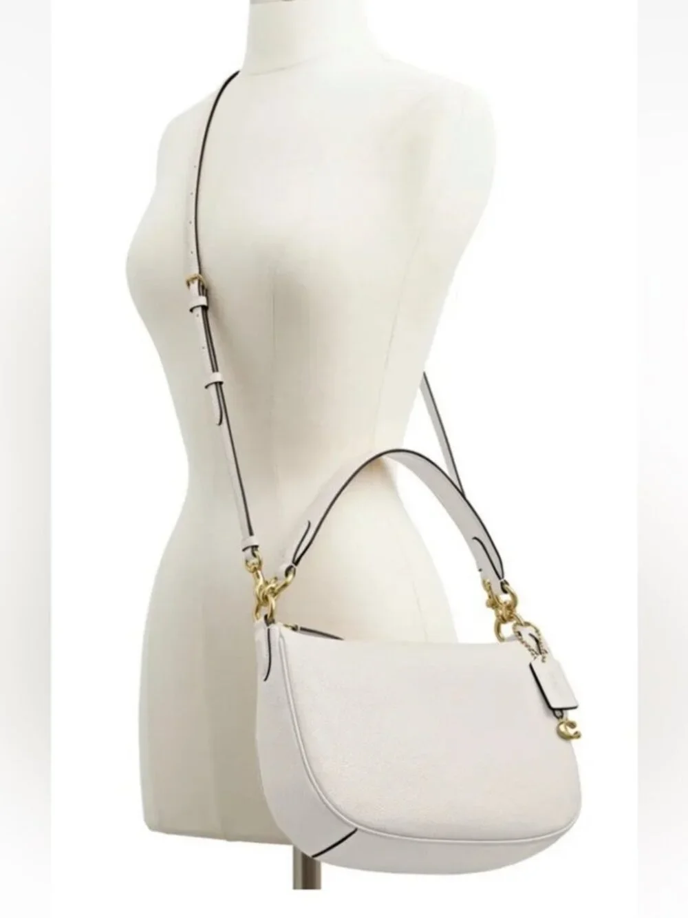NWOT COACH Sutton Handbag/Crossbody in Chalk Polished Pebble Leather - Picture 2 of 14